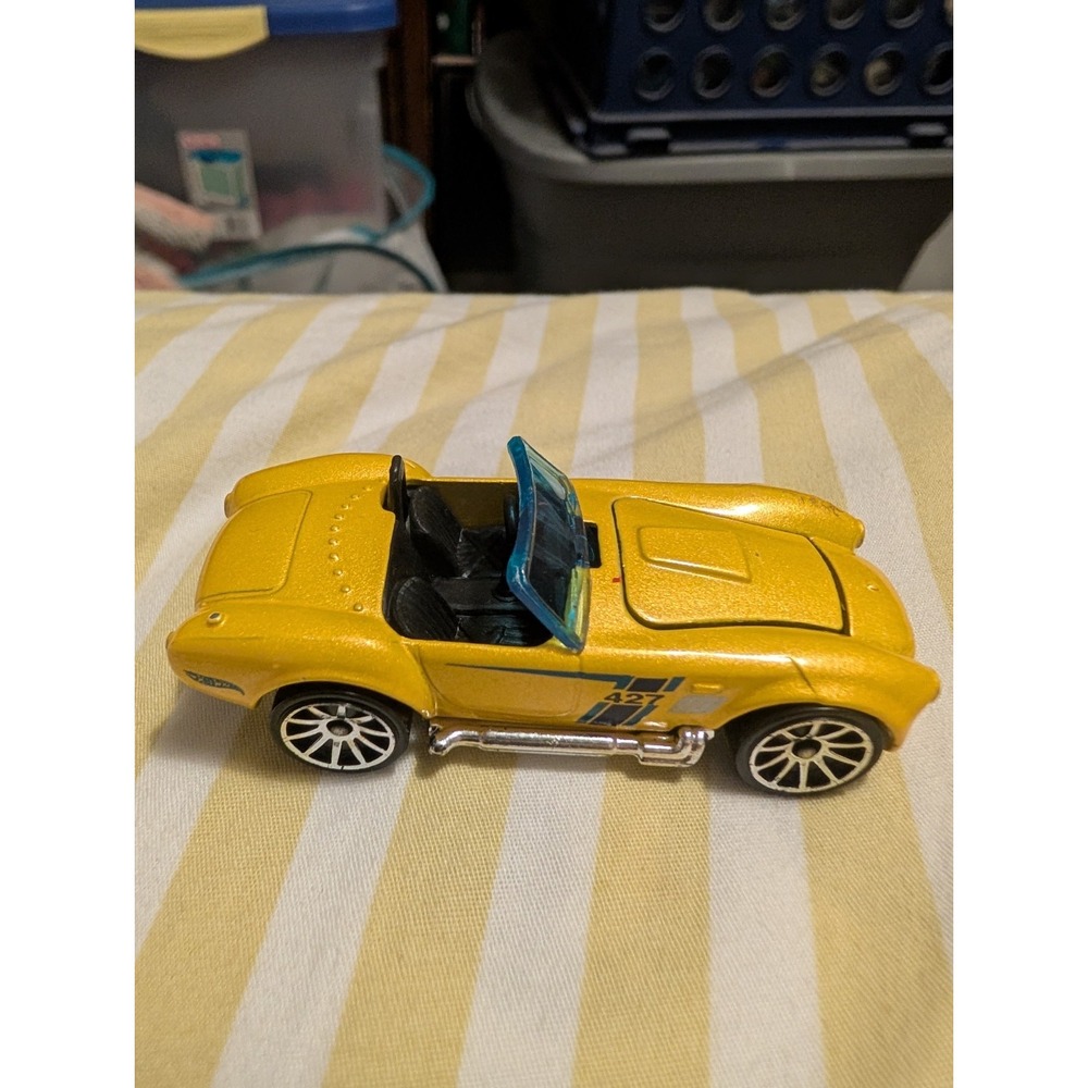 🔥 HOT WHEELS 427 FORD SHELBY HOOD OPENS 3923 YELLOW THAILAND DIECAST TOY CAR